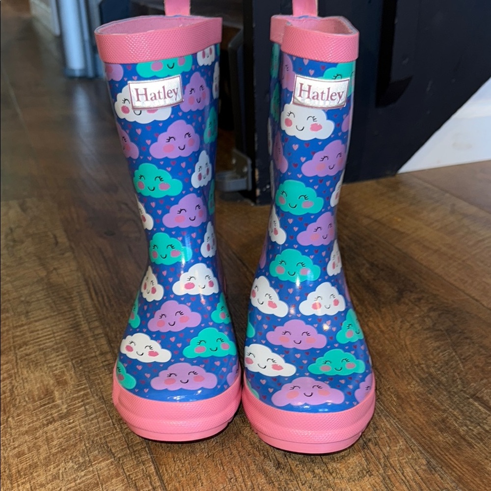 Hatley Pink and Blue Butterfly Rain Boots